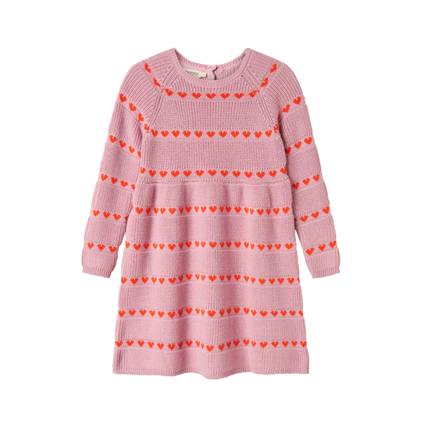 knitted dress rose hearts