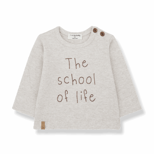 beige shirt embroidery
