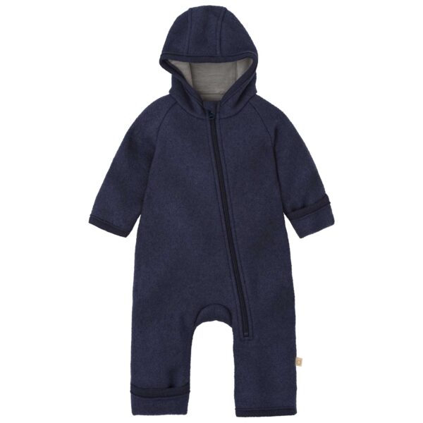 zip wool overall indigo disana