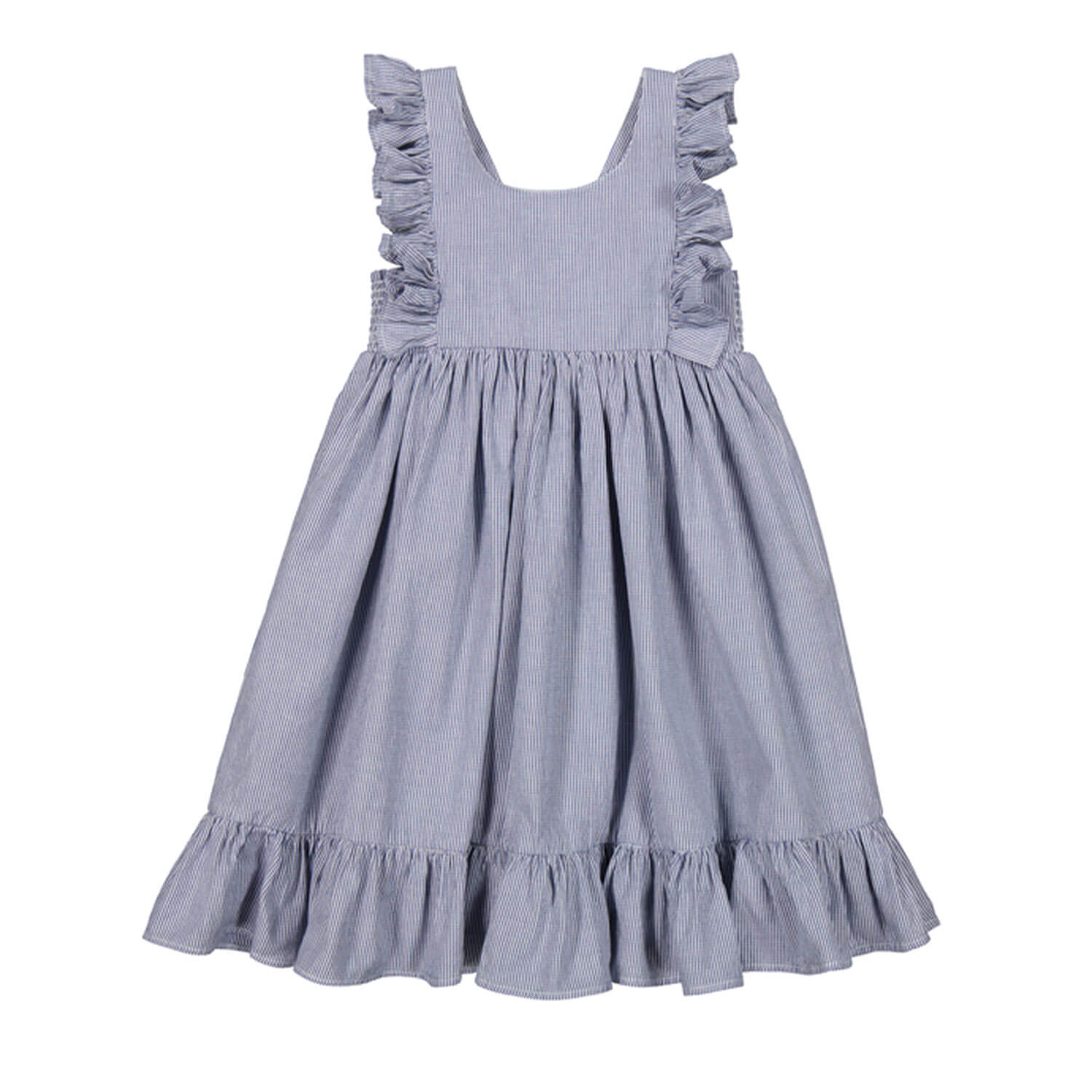 strap frill dress stripes