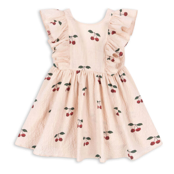 frill dress with cherry print