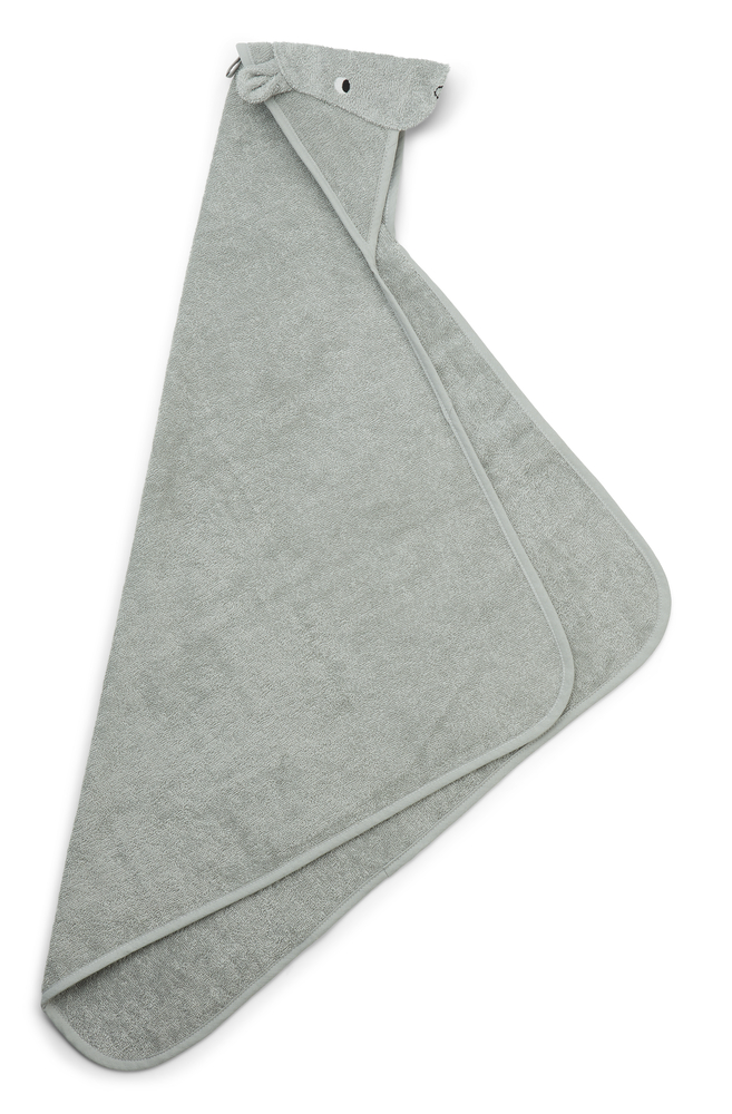 LIEWOOD Albert Hooded Baby Towel "Hippo Dove Blue" - Image 2