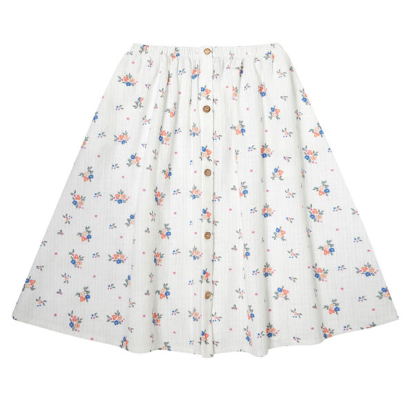 Tocoto Vintage Midi Skirt with Flower Print