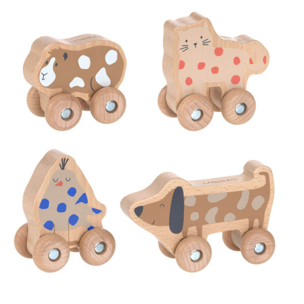 LÄSSIG Wooden Rolling Toys Set "Little Mateys"