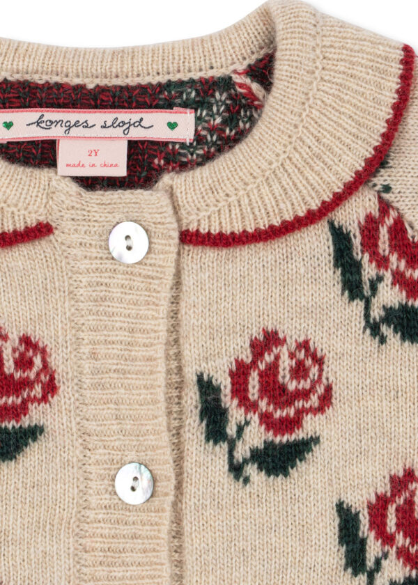 KONGES SLØJD Belou Knit Collar Cardigan "Rose" - Image 3